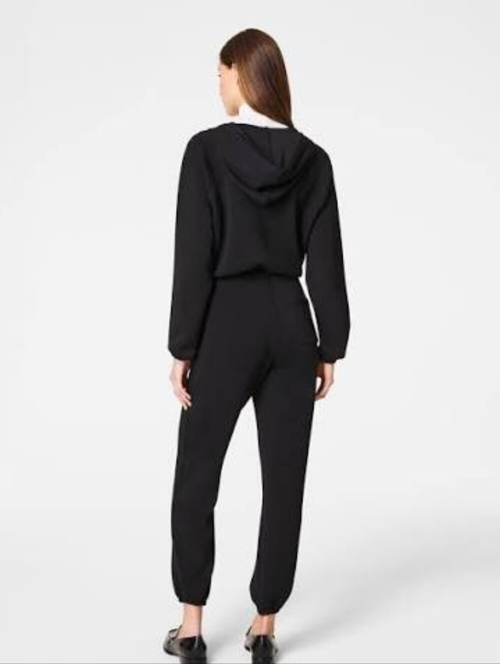 Spanx Airessentials V-neck Hooded Jumpsuit in Black, Small - Picture 2 of 8